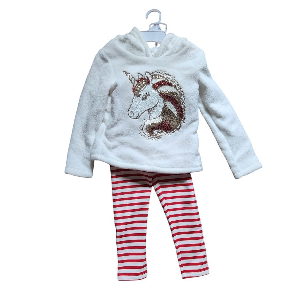 Cynthia Rowley 2-piece Sequin Unicorn Hoodie & Pants Set Size Small 5/6 NWT